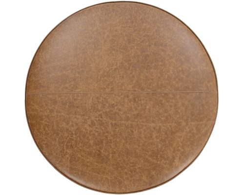 Classic Home Clair 40" Round Ottoman Chestnut - Image 4