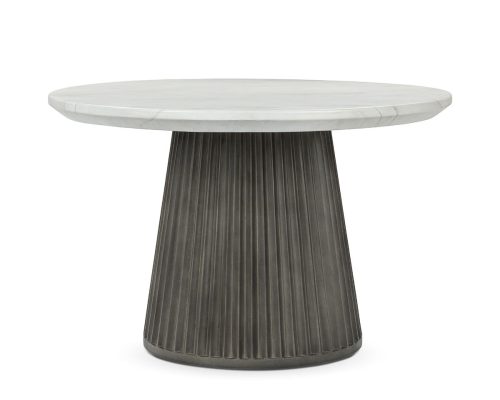 Classic Home Caspia 47" Outdoor Round Dining Table Snowdrift White / Black - Image 2
