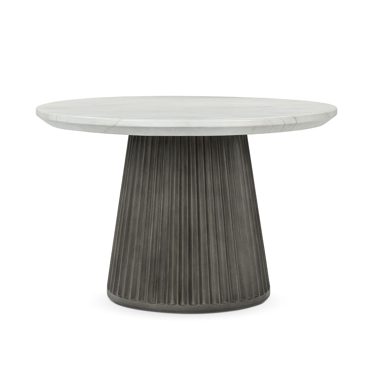 Classic Home Caspia 47" Outdoor Round Dining Table Snowdrift White / Black - Image 2