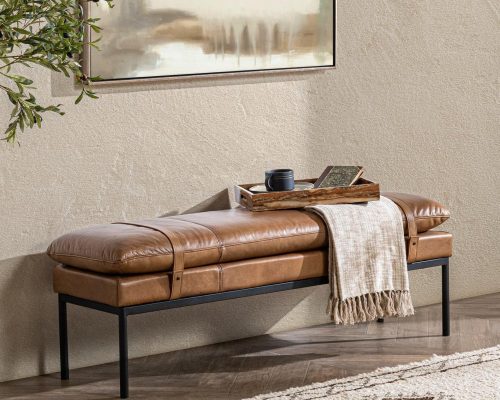 Classic Home Celiah Bench Tan - Image 7