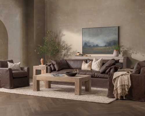 Classic Home Cassiano Leather Slip Cover Sofa El Paso