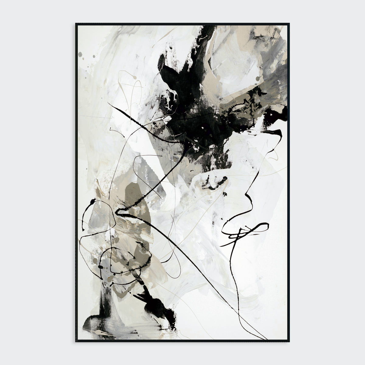 Classic Home Chaos Painting Art By Buddy Whitlock - Black / White