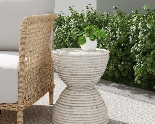 Classic Home Corey Outdoor Accent Table Light Gray