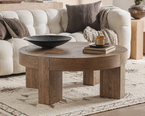 Classic Home Bristol Round Coffee Table Cafe Brown - Image 5
