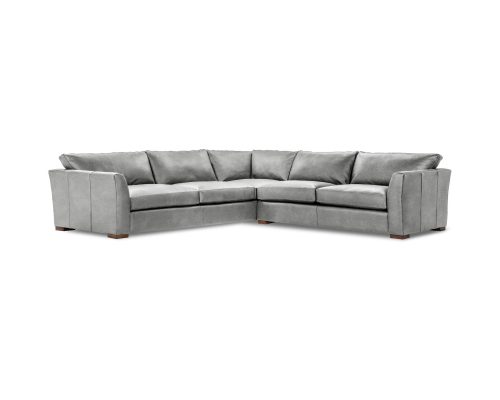 Classic Home Bryson Top Grain Leather 3 Piece Sectional Lush-Chocolate - Image 2