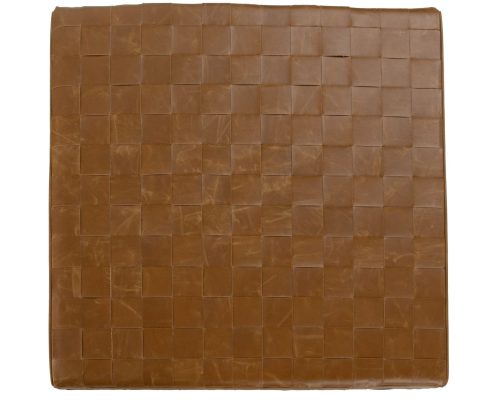 Classic Home Bridgitte Leather Square Ottoman Autum Maple - Image 4