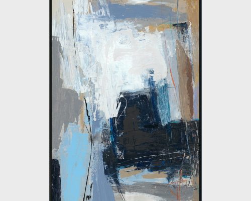 Classic Home Construct 48" x 72" Painting Art by Buddy Whitlock Blue