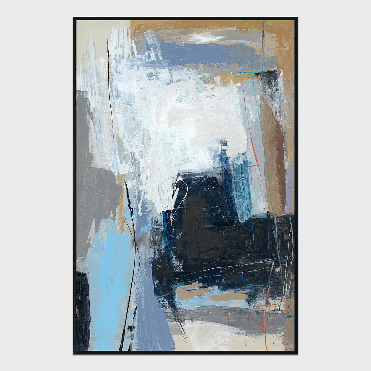 Classic Home Construct 48" x 72" Painting Art by Buddy Whitlock Blue