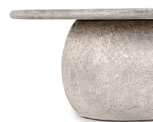 Classic Home Britney Outdoor Round Coffee Table Light Gray - Image 4