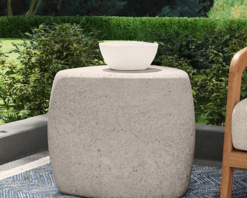 Classic Home Britney Outdoor End Table Light Gray - Image 4