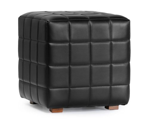 Classic Home Carlo Leather Square Ottoman Midnight Raven - Image 2